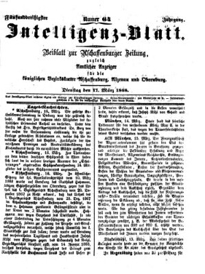 Aschaffenburger Zeitung Dienstag 17. März 1868
