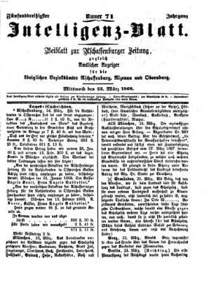 Aschaffenburger Zeitung Mittwoch 25. März 1868