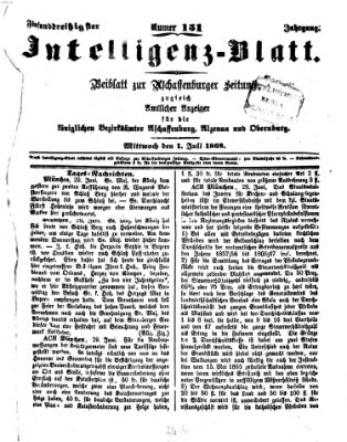 Aschaffenburger Zeitung Mittwoch 1. Juli 1868