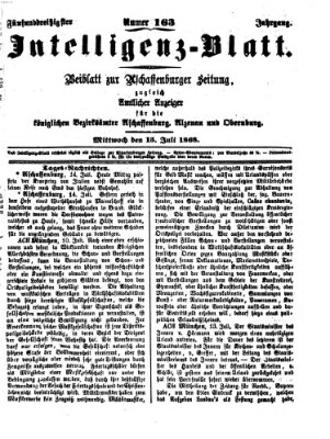 Aschaffenburger Zeitung Mittwoch 15. Juli 1868