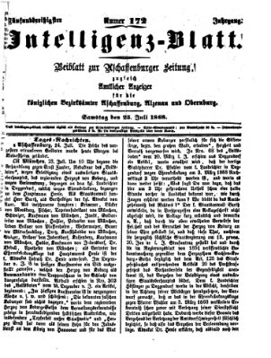 Aschaffenburger Zeitung Samstag 25. Juli 1868
