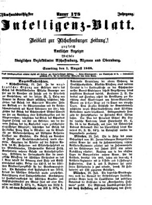 Aschaffenburger Zeitung Samstag 1. August 1868