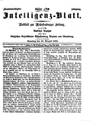 Aschaffenburger Zeitung Samstag 15. August 1868
