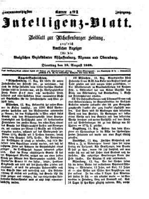 Aschaffenburger Zeitung Dienstag 18. August 1868