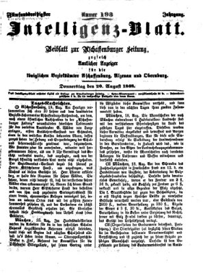 Aschaffenburger Zeitung Donnerstag 20. August 1868
