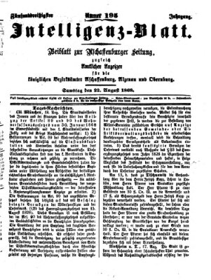 Aschaffenburger Zeitung Samstag 22. August 1868