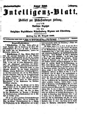 Aschaffenburger Zeitung Freitag 28. August 1868