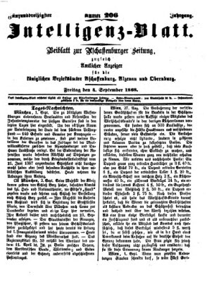 Aschaffenburger Zeitung Freitag 4. September 1868