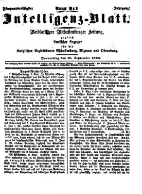 Aschaffenburger Zeitung Donnerstag 10. September 1868