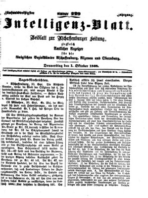 Aschaffenburger Zeitung Donnerstag 1. Oktober 1868