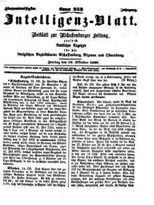 Aschaffenburger Zeitung Freitag 16. Oktober 1868