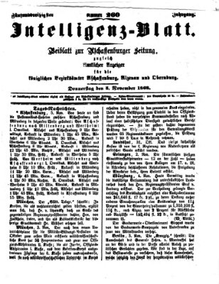 Aschaffenburger Zeitung Donnerstag 5. November 1868