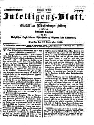 Aschaffenburger Zeitung Dienstag 17. November 1868