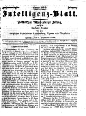Aschaffenburger Zeitung Dienstag 1. Dezember 1868