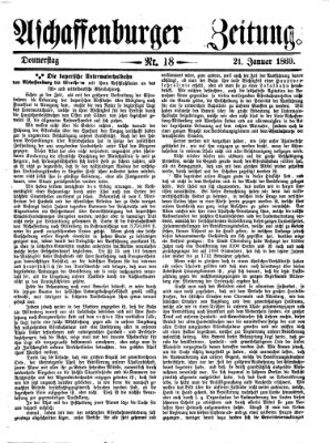 Aschaffenburger Zeitung Donnerstag 21. Januar 1869