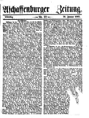 Aschaffenburger Zeitung Dienstag 26. Januar 1869