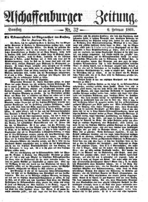 Aschaffenburger Zeitung Samstag 6. Februar 1869