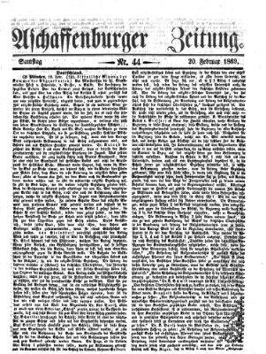 Aschaffenburger Zeitung Samstag 20. Februar 1869