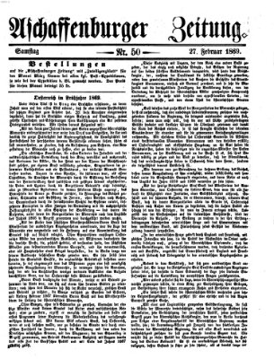Aschaffenburger Zeitung Samstag 27. Februar 1869