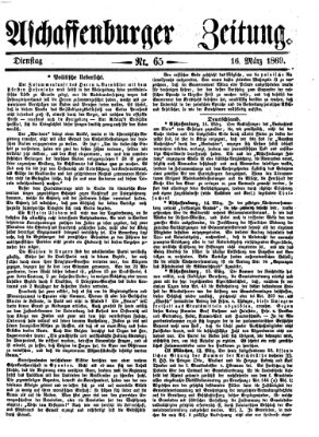 Aschaffenburger Zeitung Dienstag 16. März 1869