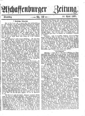 Aschaffenburger Zeitung Samstag 10. April 1869