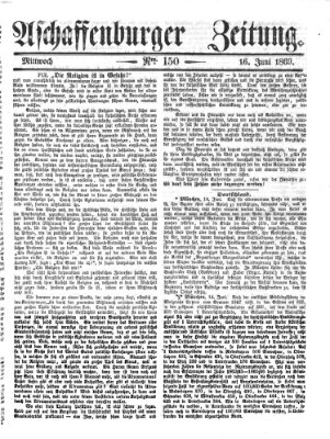 Aschaffenburger Zeitung Mittwoch 16. Juni 1869