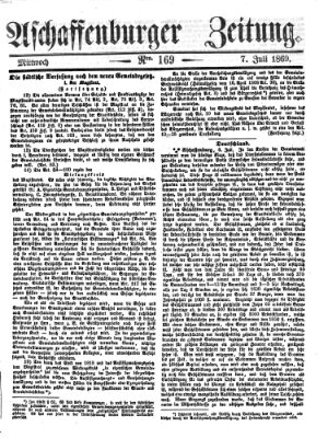 Aschaffenburger Zeitung Mittwoch 7. Juli 1869