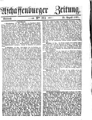 Aschaffenburger Zeitung Mittwoch 25. August 1869