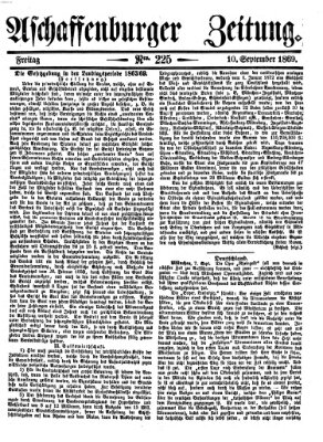 Aschaffenburger Zeitung Freitag 10. September 1869