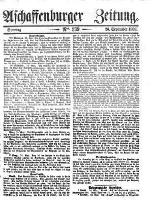 Aschaffenburger Zeitung Sonntag 26. September 1869