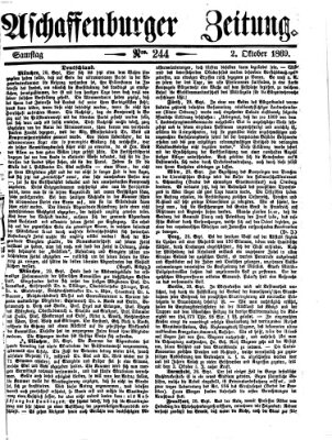 Aschaffenburger Zeitung Samstag 2. Oktober 1869