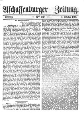 Aschaffenburger Zeitung Sonntag 3. Oktober 1869
