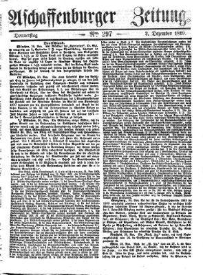 Aschaffenburger Zeitung Donnerstag 2. Dezember 1869