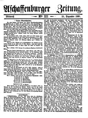 Aschaffenburger Zeitung Mittwoch 29. Dezember 1869