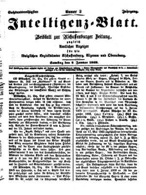 Aschaffenburger Zeitung Samstag 2. Januar 1869