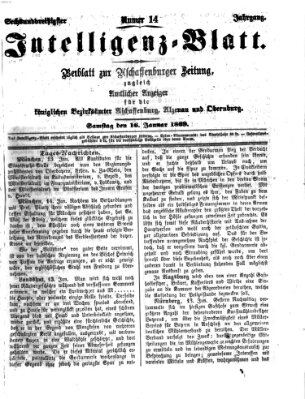 Aschaffenburger Zeitung Samstag 16. Januar 1869