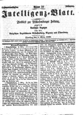Aschaffenburger Zeitung Dienstag 2. März 1869