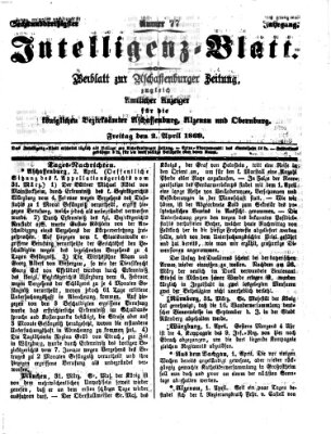 Aschaffenburger Zeitung Freitag 2. April 1869