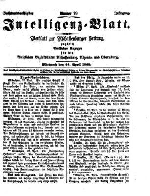 Aschaffenburger Zeitung Mittwoch 28. April 1869