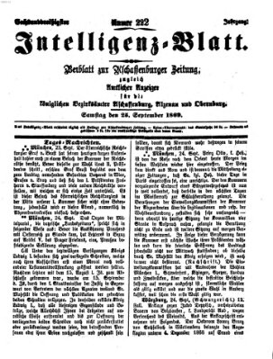 Aschaffenburger Zeitung Samstag 25. September 1869