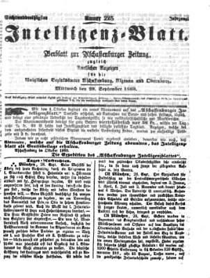 Aschaffenburger Zeitung Mittwoch 29. September 1869