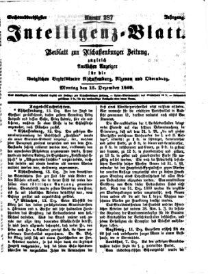 Aschaffenburger Zeitung Montag 13. Dezember 1869