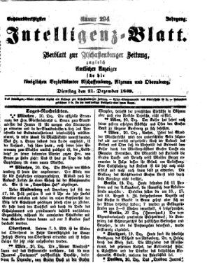 Aschaffenburger Zeitung Dienstag 21. Dezember 1869