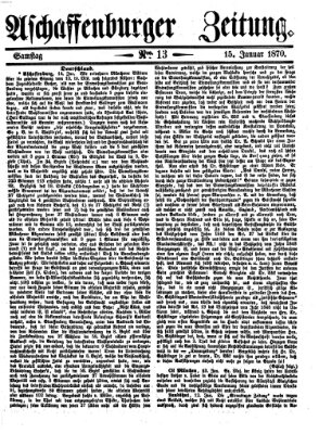 Aschaffenburger Zeitung Samstag 15. Januar 1870