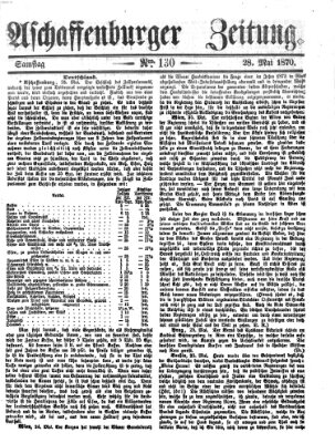 Aschaffenburger Zeitung Samstag 28. Mai 1870