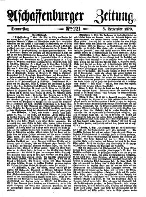Aschaffenburger Zeitung Donnerstag 8. September 1870