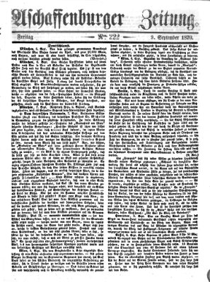Aschaffenburger Zeitung Freitag 9. September 1870
