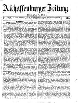 Aschaffenburger Zeitung Mittwoch 26. Oktober 1870