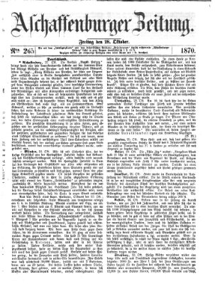 Aschaffenburger Zeitung Freitag 28. Oktober 1870