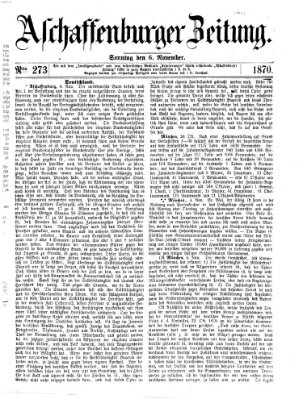 Aschaffenburger Zeitung Sonntag 6. November 1870